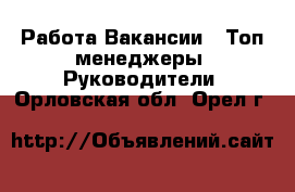 Работа Вакансии - Топ-менеджеры, Руководители. Орловская обл.,Орел г.